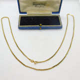 9ct Yellow Gold Essential Box Chain Necklace 24" Length Vintage 1984 London