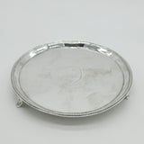 George III Sterling Silver Heraldic Crest Salver Dish Antique 1784 London