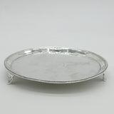 George III Sterling Silver Heraldic Crest Salver Dish Antique 1784 London
