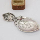 Sterling Silver Viking Ship Tea Caddy Spoon 1937 Chester Antique Shipton & Co.