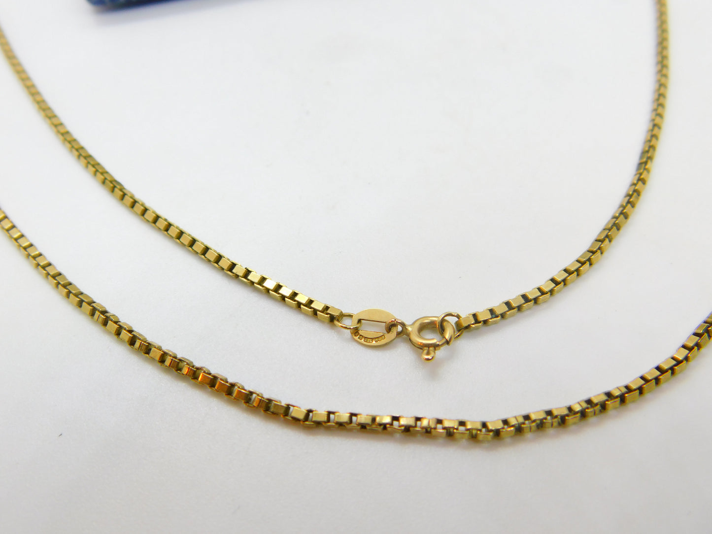 9ct Yellow Gold Essential Box Chain Necklace 24" Length Vintage 1984 London