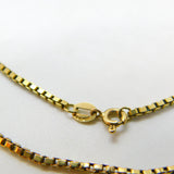 9ct Yellow Gold Essential Box Chain Necklace 24" Length Vintage 1984 London