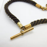 Victorian Woven Hair Pinchbeck Mourning Necklace with 9ct Enamel Memory Locket