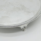 George III Sterling Silver Heraldic Crest Salver Dish Antique 1784 London