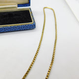 9ct Yellow Gold Essential Box Chain Necklace 24" Length Vintage 1984 London