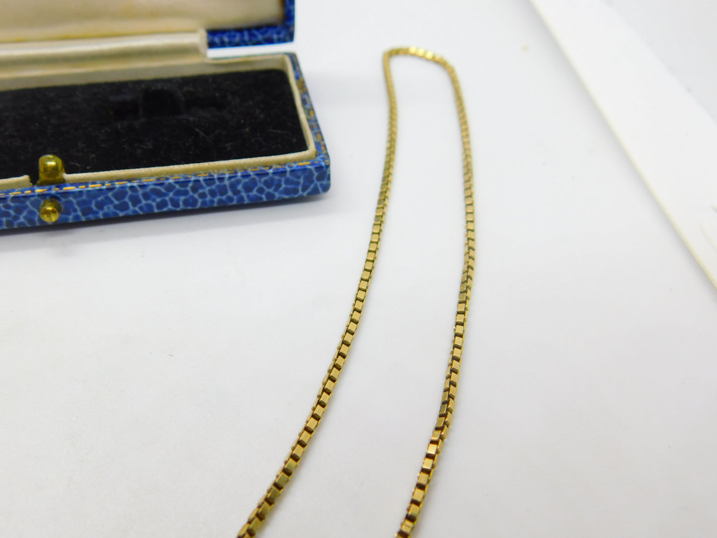 9ct Yellow Gold Essential Box Chain Necklace 24" Length Vintage 1984 London