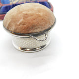 Sterling Silver Woven Bucket Pin Cushion 1911 Birmingham Levi & Salaman