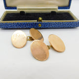Edwardian 9ct Rose Gold Oval Form Blank Cufflinks Antique 1909 Chester