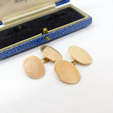 Edwardian 9ct Rose Gold Oval Form Blank Cufflinks Antique 1909 Chester