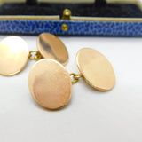 Edwardian 9ct Rose Gold Oval Form Blank Cufflinks Antique 1909 Chester