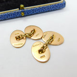 Edwardian 9ct Rose Gold Oval Form Blank Cufflinks Antique 1909 Chester