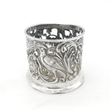 Victorian Sterling Silver Nouveau Bottle Coaster Swallow 1898 London Comyns