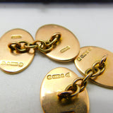 Edwardian 9ct Rose Gold Oval Form Blank Cufflinks Antique 1909 Chester
