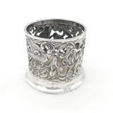 Victorian Sterling Silver Nouveau Bottle Coaster Swallow 1898 London Comyns