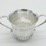 Victorian Sterling Silver Scroll Pattern Porringer Cup Antique 1884 London