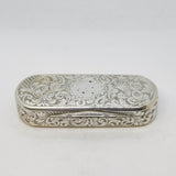 Nathaniel Mills Victorian Sterling Silver Floral Snuff Box Antique 1846 Birmingham