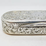 Nathaniel Mills Victorian Sterling Silver Floral Snuff Box Antique 1846 Birmingham