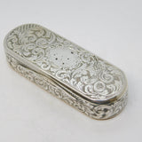 Nathaniel Mills Victorian Sterling Silver Floral Snuff Box Antique 1846 Birmingham