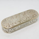 Nathaniel Mills Victorian Sterling Silver Floral Snuff Box Antique 1846 Birmingham