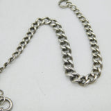 Edwardian Sterling Silver Graduating Albert Watch Chain & Fob Antique 1910 Birmingham