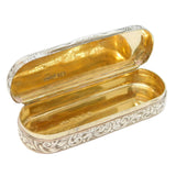 Nathaniel Mills Victorian Sterling Silver Floral Snuff Box Antique 1846 Birmingham