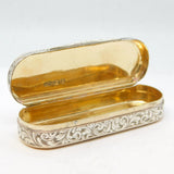 Nathaniel Mills Victorian Sterling Silver Floral Snuff Box Antique 1846 Birmingham
