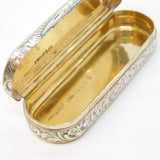 Nathaniel Mills Victorian Sterling Silver Floral Snuff Box Antique 1846 Birmingham
