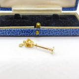 9ct Yellow Gold Traditional Lamp Post Charm Pendant Vintage c1970