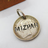 Victorian Sterling Silver 'Mizpah' Love Token Sixpence Antique 1881