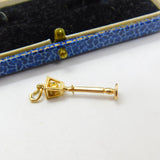 9ct Yellow Gold Traditional Lamp Post Charm Pendant Vintage c1970