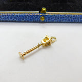 9ct Yellow Gold Traditional Lamp Post Charm Pendant Vintage c1970