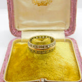 9ct Yellow Gold Double Eternity Ring with Diamond Paste Vintage 1961 Birmingham