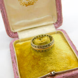 9ct Yellow Gold Double Eternity Ring with Diamond Paste Vintage 1961 Birmingham