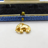 9ct Yellow Gold Walking Elephant Charm Pendant Vintage c1960