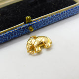 9ct Yellow Gold Walking Elephant Charm Pendant Vintage c1960