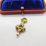 Victorian 9ct Yellow Gold Cased Ornate Watch Key Fob Antique c1860