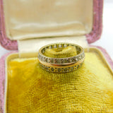 9ct Yellow Gold Double Eternity Ring with Diamond Paste Vintage 1961 Birmingham