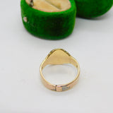Victorian 9ct Gold, Black Enamel & Pearl Mourning Ring Antique 1864 Birmingham