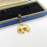 9ct Yellow Gold Walking Elephant Charm Pendant Vintage c1960