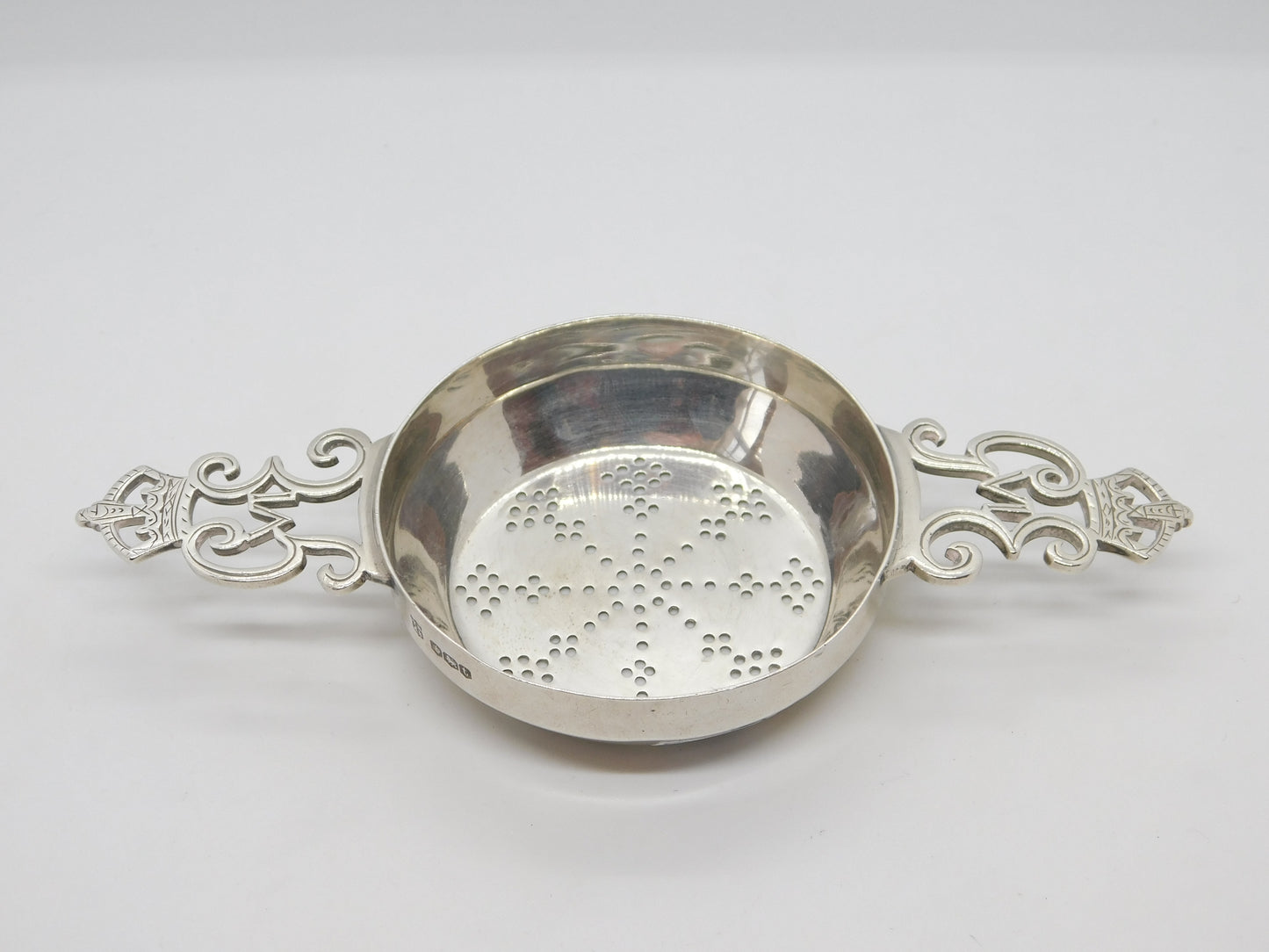 Sterling Silver King George IV Coronation Tea Strainer Antique 1936 Sheffield