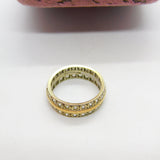 9ct Yellow Gold Double Eternity Ring with Diamond Paste Vintage 1961 Birmingham