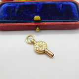 Victorian 9ct Yellow Gold Cased Floral Pattern Watch Key Fob Pendant c1860