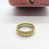 9ct Yellow Gold Double Eternity Ring with Diamond Paste Vintage 1961 Birmingham