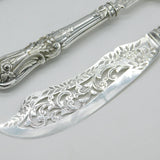 Victorian Sterling Silver Ornate Fish Serving Set 1850 Birmingham George Unite