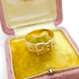 9ct Yellow Gold Chunky Buckle Band Ring Vintage 1962 Birmingham