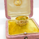 9ct Yellow Gold Chunky Buckle Band Ring Vintage 1962 Birmingham