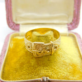 9ct Yellow Gold Chunky Buckle Band Ring Vintage 1962 Birmingham