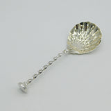 Victorian Sterling Silver Shell Pattern Seal Top Sugar Caster Spoon Antique 1897 London