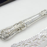 Victorian Sterling Silver Ornate Fish Serving Set 1850 Birmingham George Unite