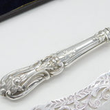 Victorian Sterling Silver Ornate Fish Serving Set 1850 Birmingham George Unite